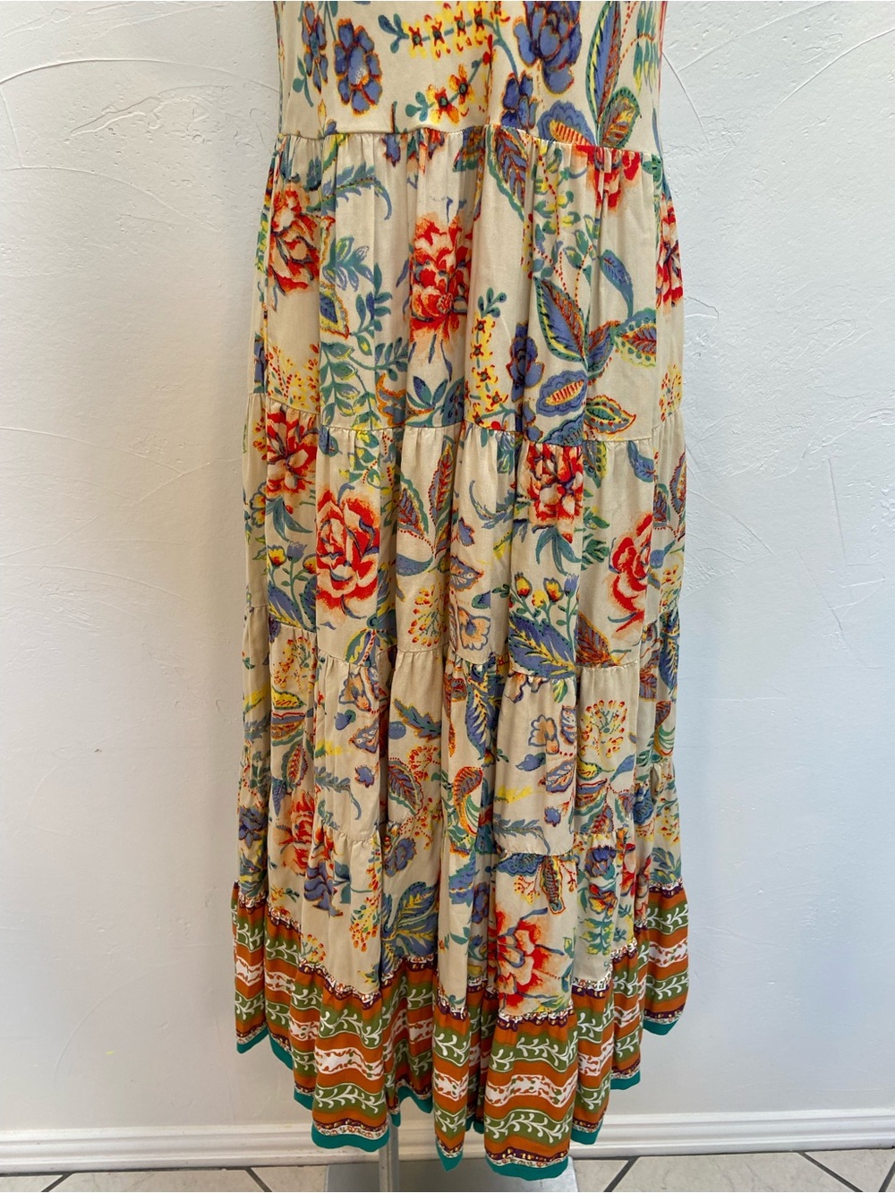 SOFT SURROUNDINGS MULTICOLOR CREW SHORT SLEEVE TSHIRT TIERED KARA MAXI DRESS - Picture 4 of 14